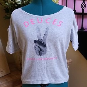 Code Bleu Cold Shoulder "Deuces" Tee - SZ XL